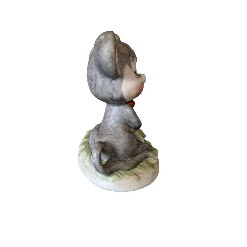 vintage Homco mouse figurine anthropomorphic ‎ Easter corn bow 3.5 in